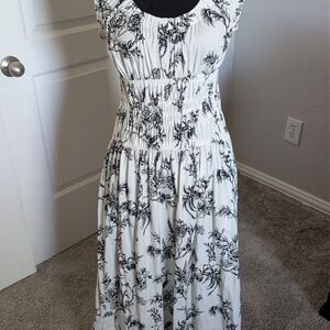 NWOT Black & White Floral Maxi Dress